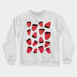 Organic summer strawberries coral and dark green Crewneck Sweatshirt